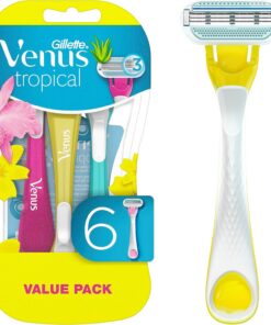 Gillette VenusGillette Venus Tropical - Maquinillas de afeitar desechables para mujer, , 6 Count (Pack of 1), , 1 uds. por paquete, 6[set de ]