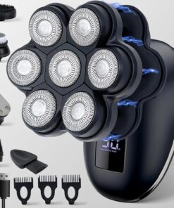 2025 - Afeitadoras de cabeza magnética para hombres calvos, maquinilla de afeitar eléctrica para hombres, afeitado para hombres con recortadora de patillas de nariz, LED, bloqueo de viaje