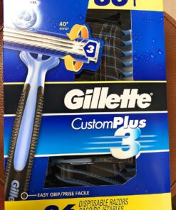 Gillette Custom Plus 3 Disposable Three Blade Razors - 36 Pack