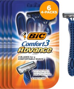 BIC Comfort 3 Advance Shaver, desechables 4 EA (Pack de 6)