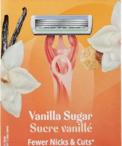 Skintimate - Cuchilla de afeitar desechable de vainilla cálida para mujer, exfoliante suave, cuatro cuchillas están diseñadas para evitar cortes y rasguños, 3 unidades (Paquete de 3)
